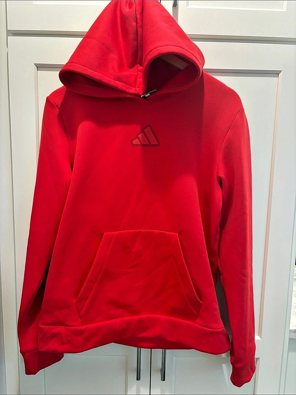 adidas Youth 3-Bar Logo Scuba Pullover Hoodie Red XL